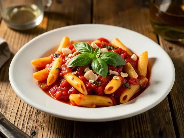 Penne all'arrabbiata in spicy tomato sauce