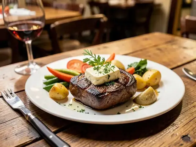 Grilled rump steak with herb butter – restaurant near Hamburg