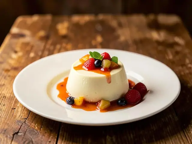 Panna cotta with fruit sauce