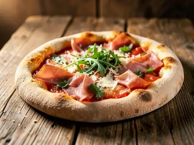 Pizza Alsterschleuse with parma ham and rocket