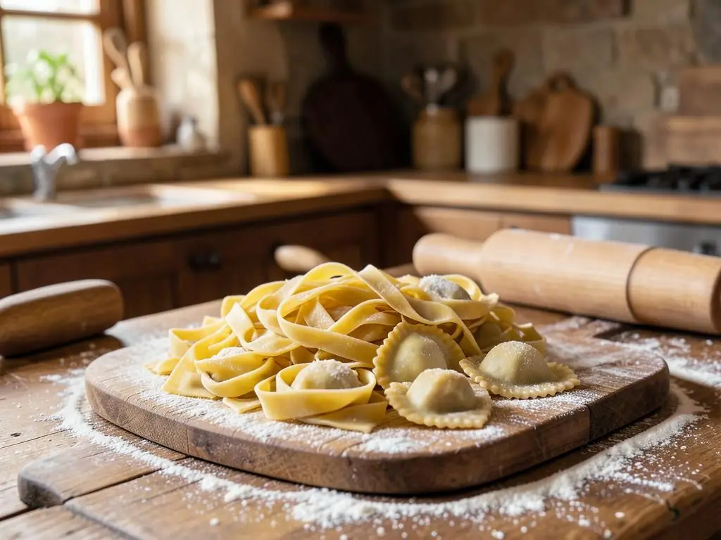 Hausgemachte Pasta – Tagliatelle werden jeden Morgen frisch von Hand gerollt im Ristorante Alsterschleuse
